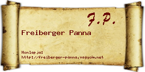 Freiberger Panna névjegykártya